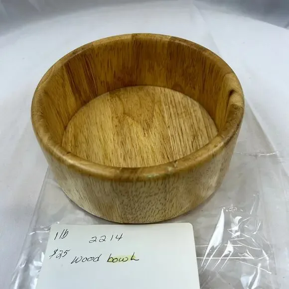 Wooden Bowl 6" round soft curves flat base - Picture 6 of 6